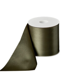 Premium-Satinband extra breit, moosgrün, 100 mm breit - tischbaender, dauersortiment, satinband, premium-qualitat