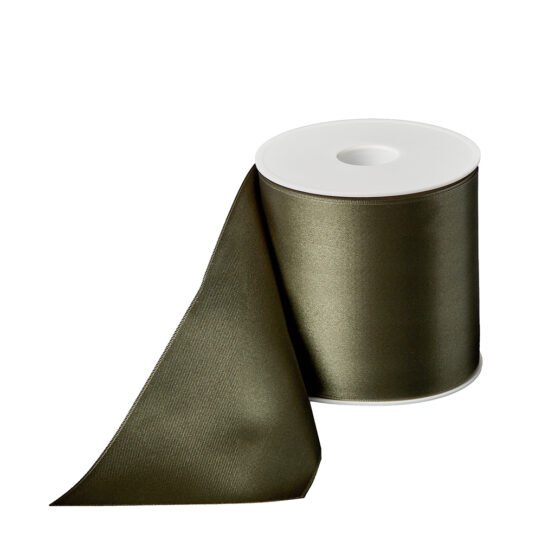 Premium-Satinband extra breit, moosgrün, 100 mm breit - tischbaender, dauersortiment, satinband, premium-qualitat