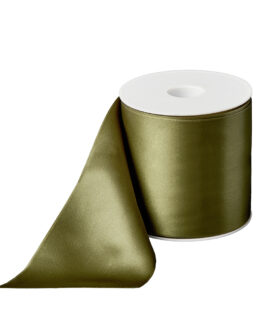 Premium-Satinband extra breit, olivgrün, 100 mm breit - dauersortiment, satinband, premium-qualitat, tischbaender