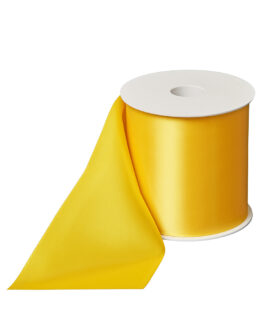 Premium-Satinband extra breit, gelb, 100 mm breit - tischbaender, dauersortiment, satinband, premium-qualitat