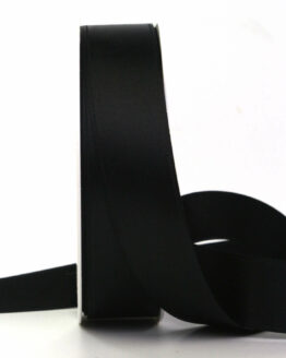 Satinband , schwarz, 25 mm breit, 25 m Rolle
