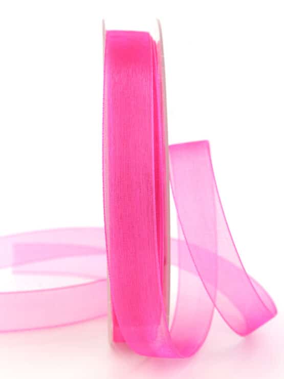 Organzaband BUDGET, pink, 15 mm breit - organzabaender, organzaband-budget