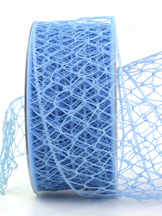 Klassisches Gitterband, outdoor, hellblau, 50 mm breit, 20 m Rolle - netzbaender, dekobaender, geschenkbaender