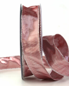 Hochwertiges, glänzendes Metallicband, rosa, 25 mm breit, 25 m Rolle - geschenkband-weihnachten-einfarbig, geschenkband-weihnachten, weihnachtsband