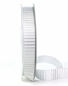Schlichtes Geschenkband mit Webmuster, grau, 15 mm breit - dekobaender, geschenkbaender, satinbaender