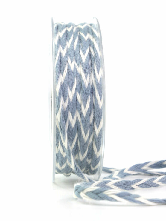Zweifarbige Flechtkordel, blau, 7 mm breit - dekobaender, andere-baender, kordeln-andere-baender