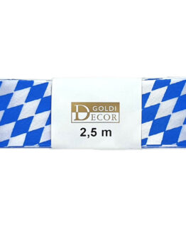 Vereinsband Bayernraute, Blau-weiß, 25 mm breit, 2,5 m Strängchen