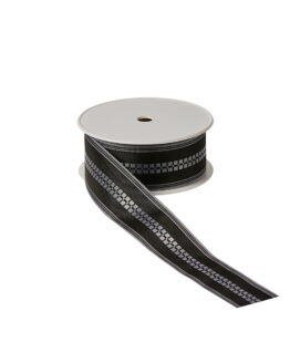 Trauerflor Antikmuster, schwarz, 40 mm breit, 25 m Rolle - trauerbaender