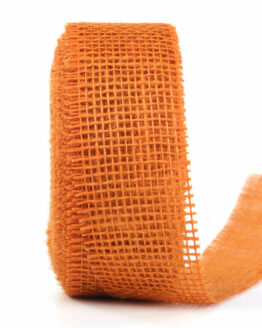 Juteband, orange, 50 mm breit