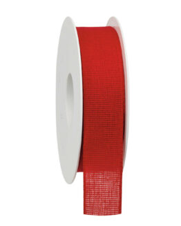 Taftband aus Baumwolle, rot, 25 mm breit - eco-baender, einfarbige-geschenkbaender, geschenkbaender, biologisch-abbaubar, kompostierbare-geschenkbaender