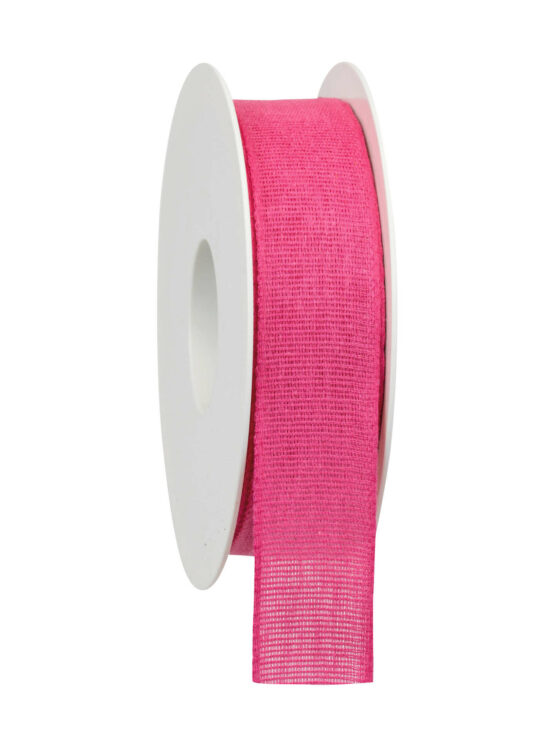 Taftband aus Baumwolle, pink, 25 mm breit - biologisch-abbaubar, kompostierbare-geschenkbaender, eco-baender, einfarbige-geschenkbaender, geschenkbaender
