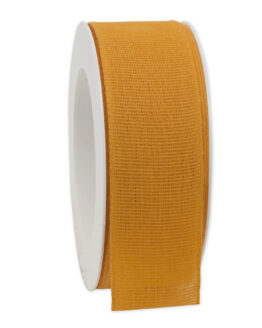 Taftband aus Baumwolle, orange, 40 mm breit - biologisch-abbaubar, kompostierbare-geschenkbaender, eco-baender, einfarbige-geschenkbaender, geschenkbaender