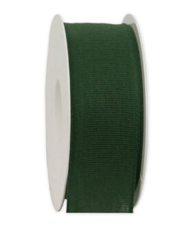 Taftband aus Baumwolle, dunkelgrün, 40 mm breit - eco-baender, einfarbige-geschenkbaender, geschenkbaender, biologisch-abbaubar, kompostierbare-geschenkbaender