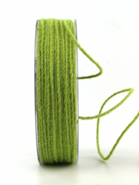 Dünne Kordel mit Draht, grün, 2 mm breit, 50 m Rolle - kordeln-andere-baender, dekobaender, andere-baender