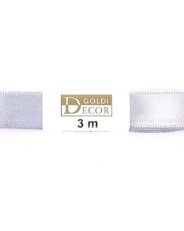 Premium-Satinband, silbergrau, 15 mm breit, 3 m Strängchen