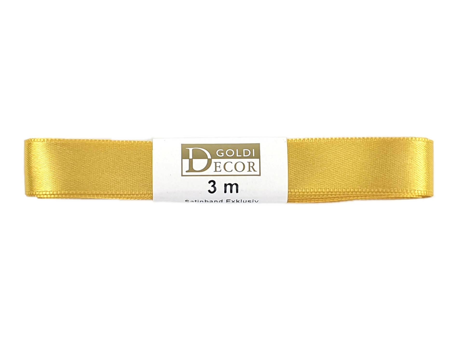 Premium-Satinband, goldgelb, 15 mm breit, 3 m Strängchen - satinband, premium-qualitat, satinbaender, dauersortiment