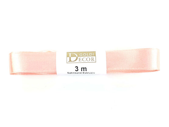 Premium-Satinband, apricot, 15 mm breit, 3 m Strängchen - premium-qualitat, satinbaender, dauersortiment, satinband