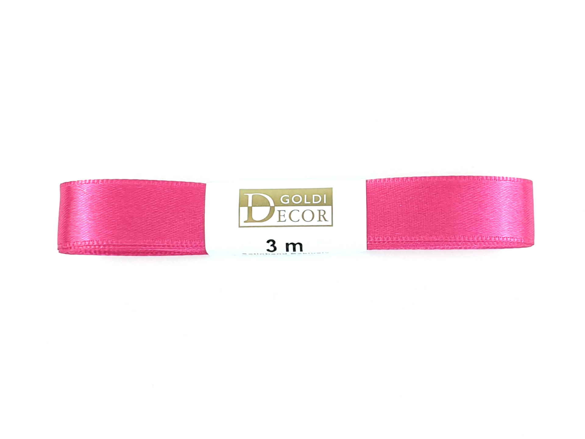 Premium-Satinband, pink, 15 mm breit, 3 m Strängchen - satinbaender, dauersortiment, satinband, premium-qualitat
