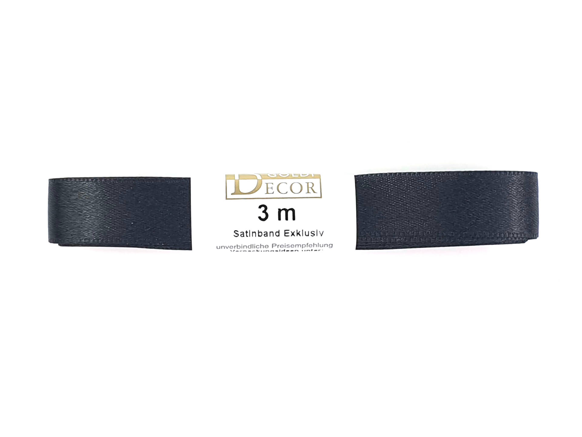 Premium-Satinband, schwarz, 15 mm breit, 3 m Strängchen - satinband, premium-qualitat, satinbaender, dauersortiment