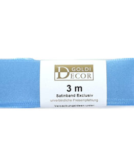 Premium-Satinband, hellblau, 25 mm breit, 3 m Strängchen - dauersortiment, satinband, premium-qualitat, satinbaender