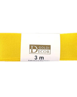 Premium-Satinband, gelb, 25 mm breit, 3 m Strängchen - satinband, premium-qualitat, satinbaender, dauersortiment