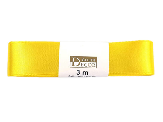 Premium-Satinband, gelb, 25 mm breit, 3 m Strängchen - dauersortiment, satinband, premium-qualitat, satinbaender