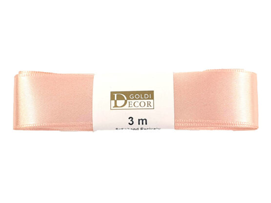 Premium-Satinband, apricot, 25 mm breit, 3 m Strängchen - satinband, premium-qualitat, satinbaender, dauersortiment