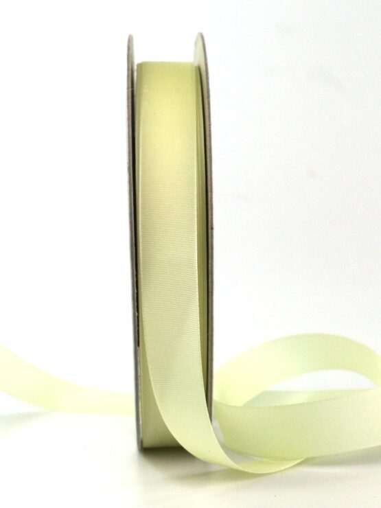 Taftband pastel, gelb, 15 mm breit, 50 m Rolle - taftbaender