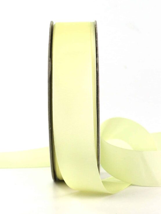 Taftband pastel, gelb, 25 mm breit, 50 m Rolle - taftbaender