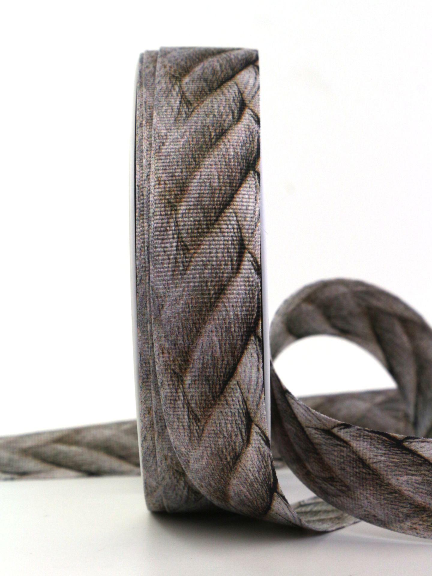 Dekoband Tau, grau, 25 mm breit, 25 m Rolle - geschenkband-gemustert, dekobaender, geschenkbaender