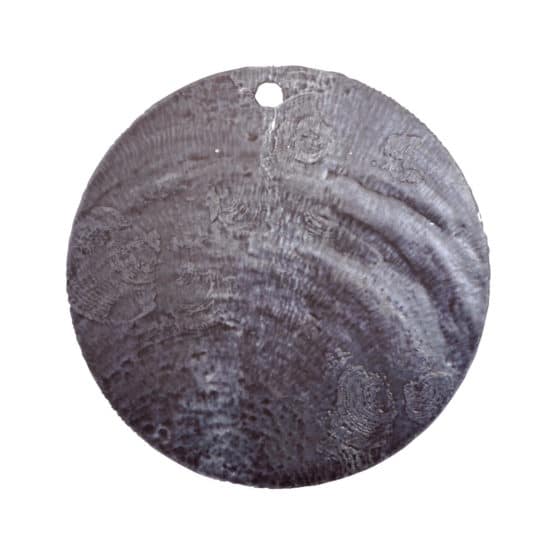 Runde Namenskarten/Dekoanhänger Perlmutt, schwarz, 4 cm, 6 St. - hochzeitsaccessoires