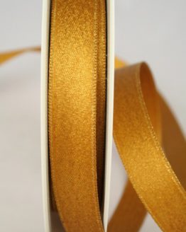 Glitzerndes Satinband kupfer-gold, 15 mm breit - weihnachtsband, satinband