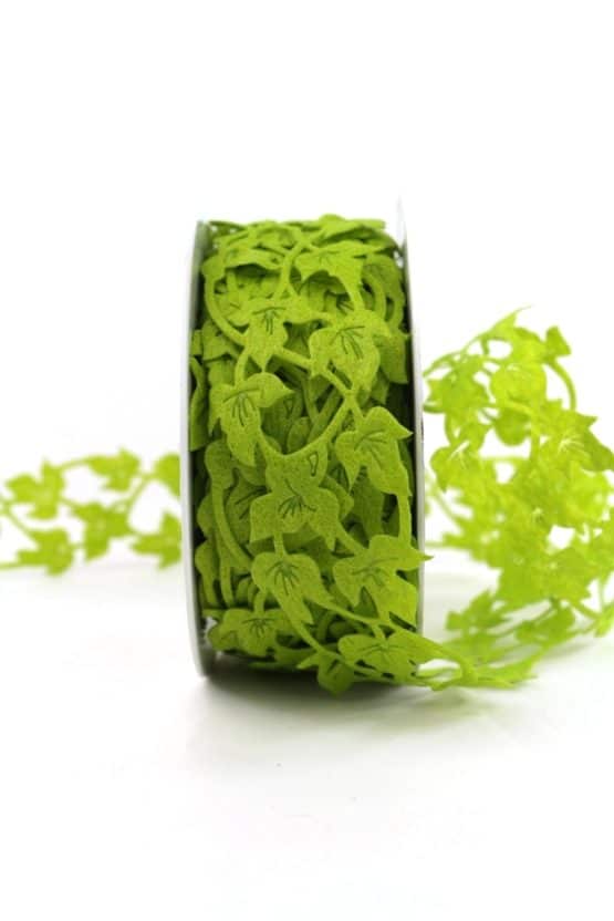 Efeuband aus Filz, grün, 40 mm breit - hochzeitsbaender