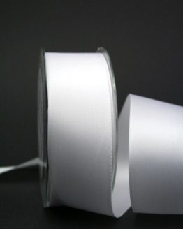 Doppel-Satinband uni weiß, 40 mm breit - satinband, hochzeitsbaender