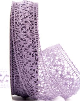 Häkelspitze, lila, 38 mm breit - spitzenbaender