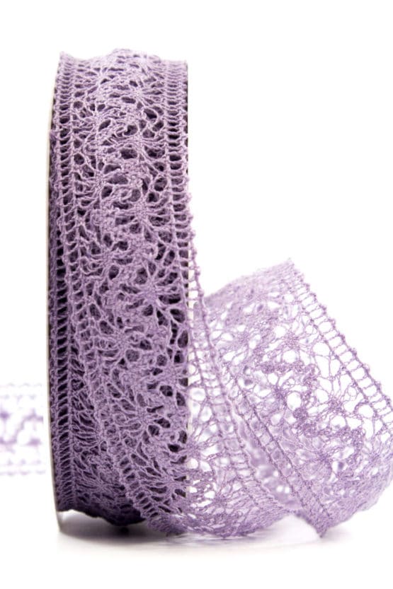 Häkelspitze, lila, 38 mm breit - spitzenbaender
