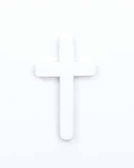 Streuartikel Kreuz, aus Holz, weiß - kommunion-konfirmation, streuartikel