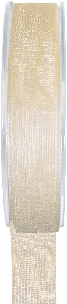 Organzaband creme, 7  mm breit, BUDGET - hochzeitsbaender, organzaband-budget, organzabaender