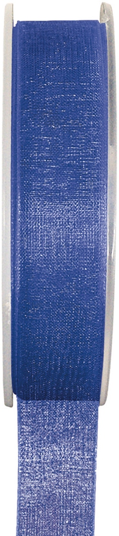 Organzaband königsblau, 7  mm breit, BUDGET - organzabaender, organzaband-budget