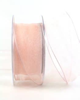 Organzaband rosé, 40 mm breit, BUDGET - organzabaender