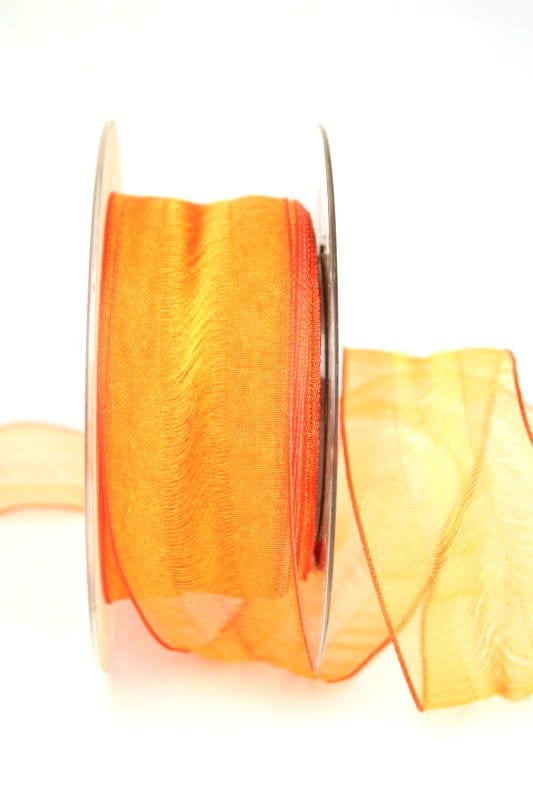 Organzaband Plus orange, 40 mm breit, BUDGET - organzabaender