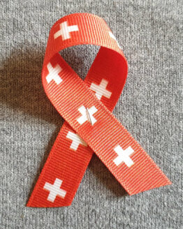 Reversschleife Schweiz/Switzerland (rot-weiß Kreuz), 10 Stück - reversschleifen, nationalbander