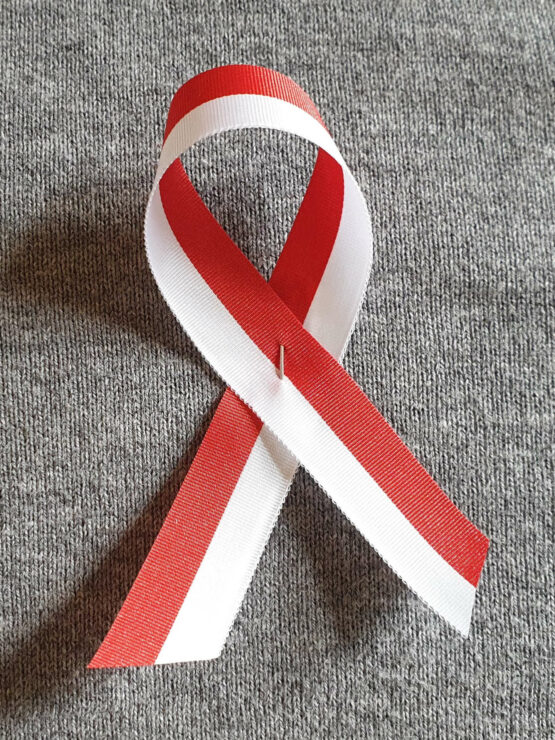 Reversschleife Polen/Dänemark/Malta (rot-weiß), 10 Stück - reversschleifen, nationalbander