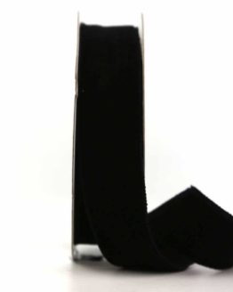 Samtband schwarz, 25 mm - einfarbige-geschenkbaender, dekobaender, geschenkbaender, samtbaender