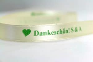Satinband 15 mm Dankeschoen -