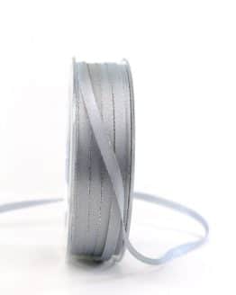 Satinband mit Silberkante, grau, 6  mm breit - satinband-goldkante, satinband