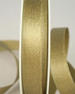 Satinband mit Goldglimmer, altgold, 15 mm breit - weihnachtsband
