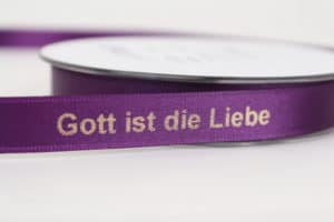 Satinband mit Bibelspruch -
