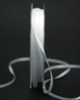 Doppelsatinband weiß, 3 mm breit - hochzeitsbaender