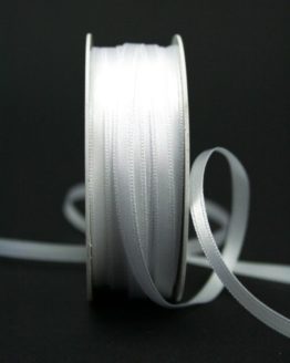 Doppelsatinband weiß, 6 mm breit - hochzeitsbaender